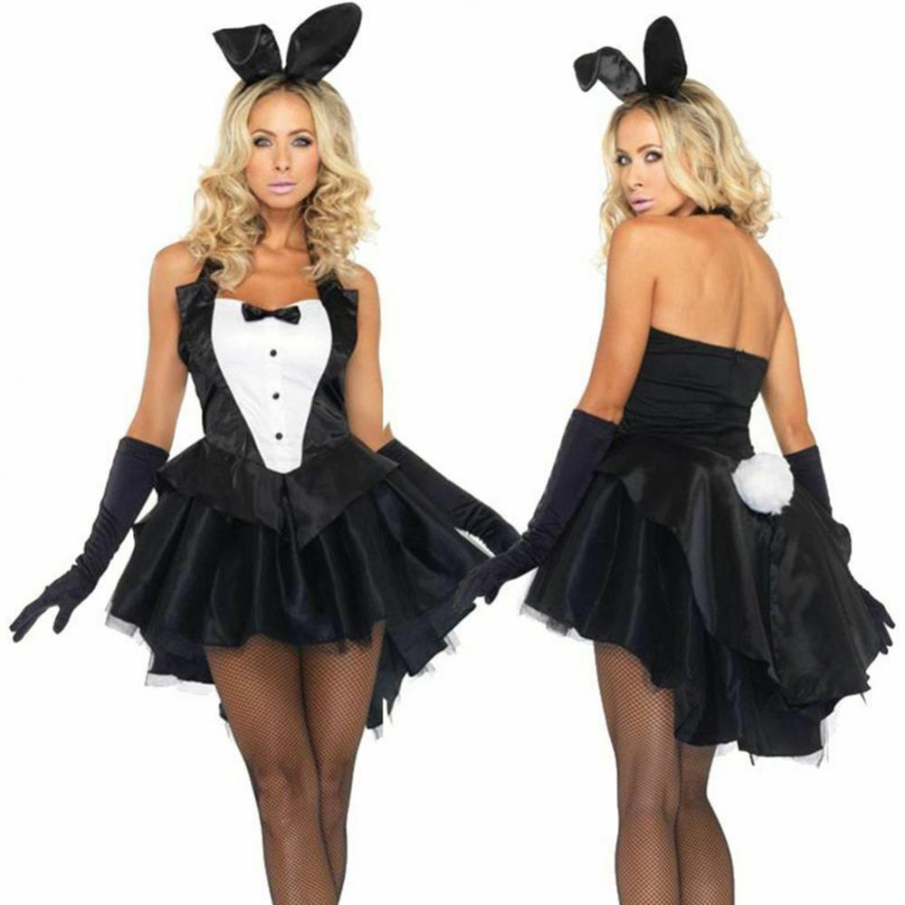 Maxi Dress Halter - 3Pcs Women Bunny Tuxedo Dress Gloves