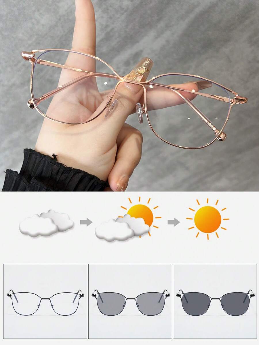 1pc Metal Cat-Eye Hollow Frame - Sunglasses Cat Eye review and price
