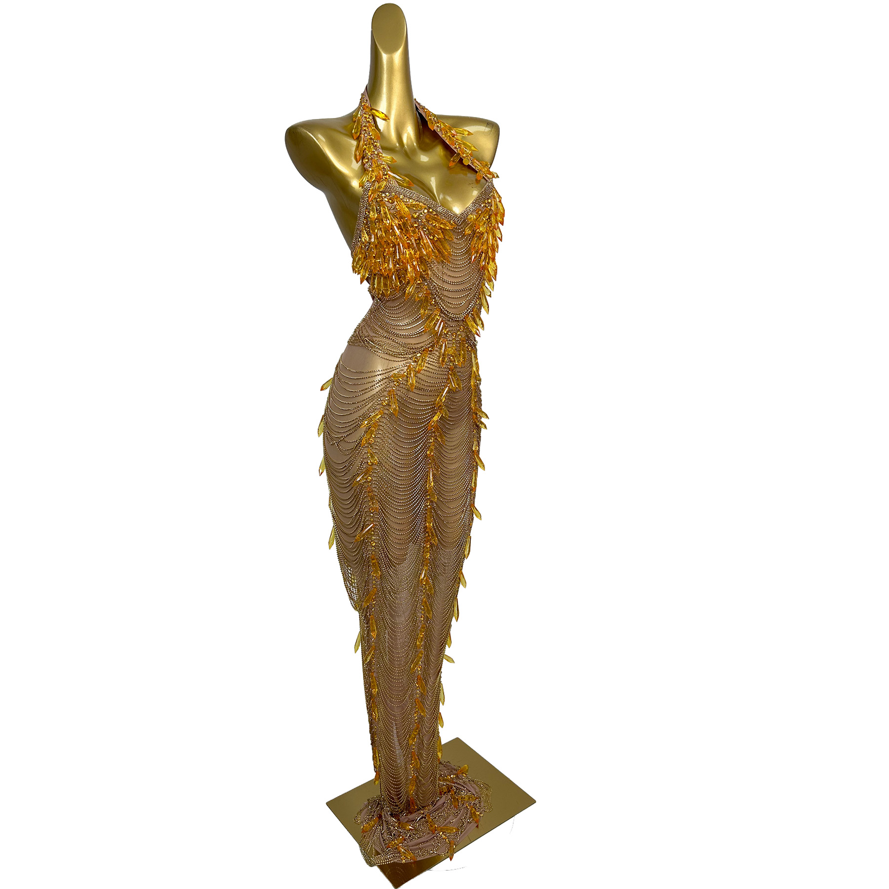 Ailisi Women Luxury Gold Cryst - Maxi Dress Halter review and price