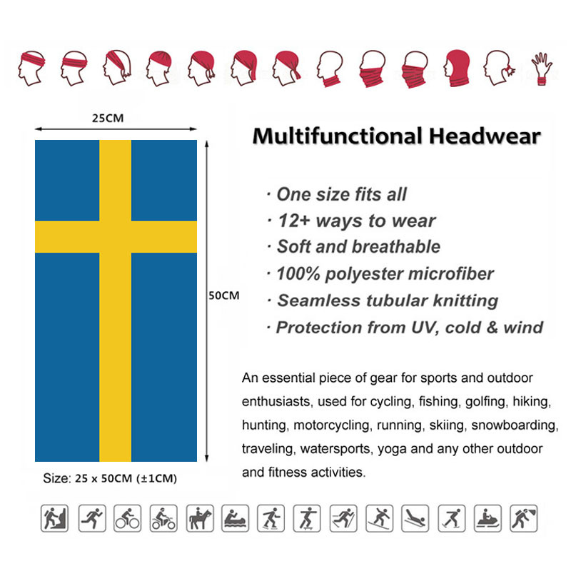 Sweden Flag Printed Bandana He - Headband Summer Knit review and price