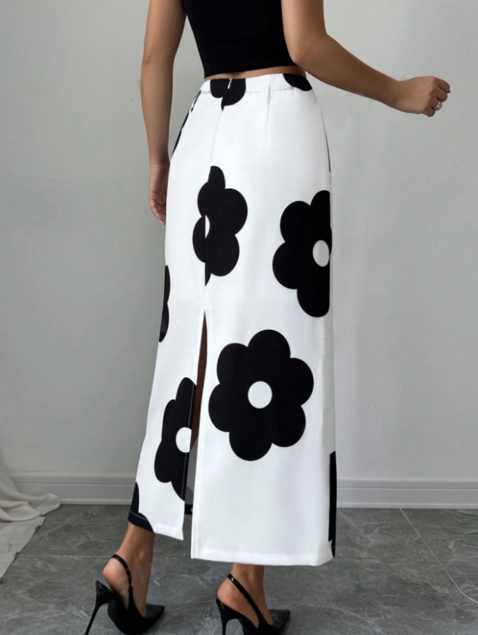 Women's Floral Print Square Ne - Midi Skirt Floral review and price