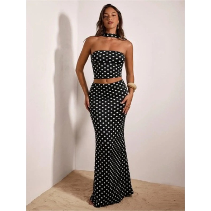 Women's Retro Y2K Polka Dot Hi - Crop Top Crochet review and price