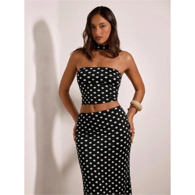 Women's Retro Y2K Polka Dot Hi - Crop Top Crochet review and price