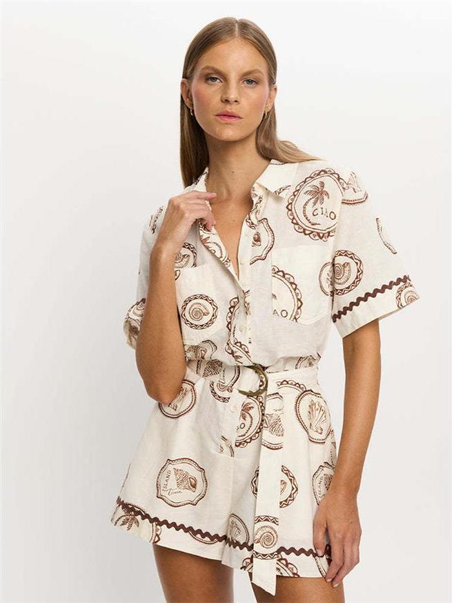 Elegant Floral Print Linen Wra - Linen Dress Wrap review and price