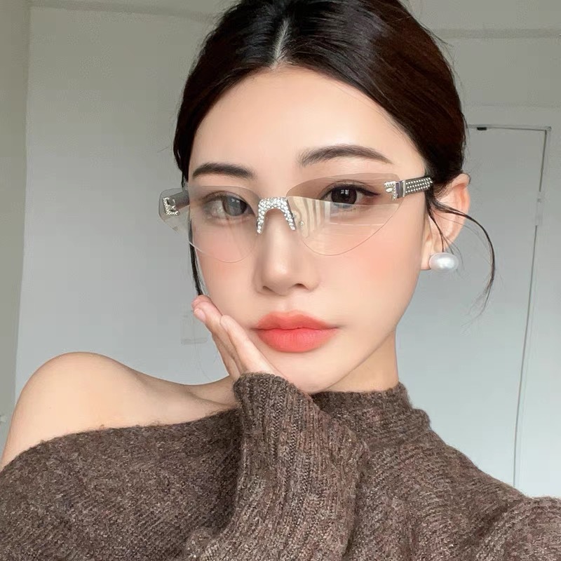 Women's Sexy Cat Eye Rimless R - Sunglasses Cat Eye review and price