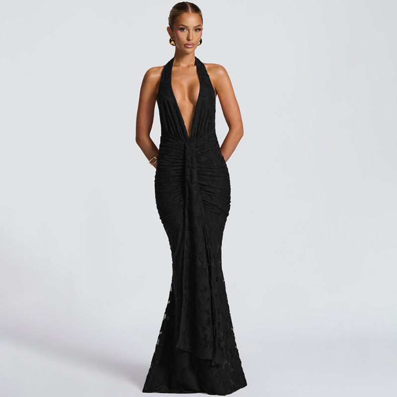 Sexy Deep V Backless Wrap arou - Linen Dress Wrap review and price