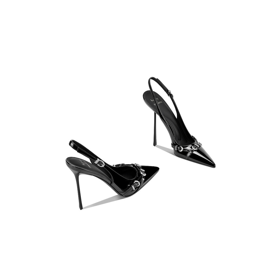 Fashionable Black Pointed Toe  - Sandal Strappy Heeled review and price