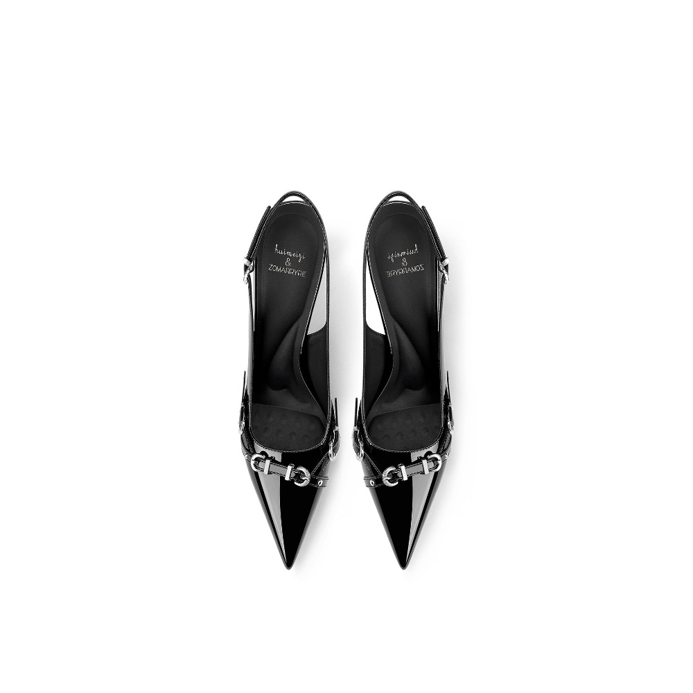 Fashionable Black Pointed Toe  - Sandal Strappy Heeled review and price